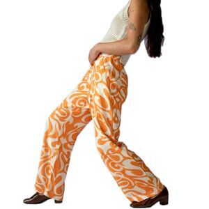 Find Me Now Hawaiian Batik Inspired Dream On Creamsicle Swirl Pockets Pants M